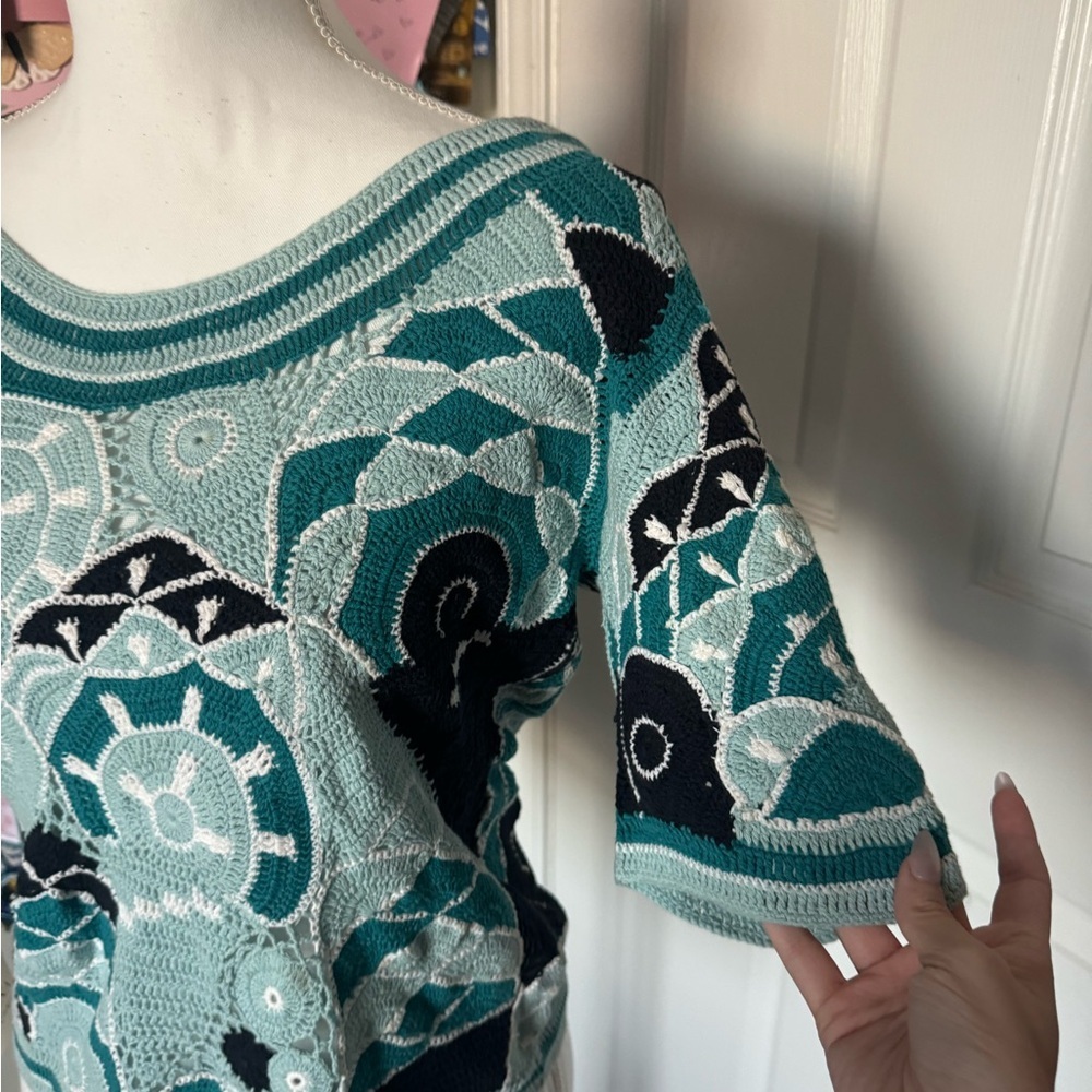NWT Dana Buchman Coastal Crochet Top XL - Picture 2 of 5